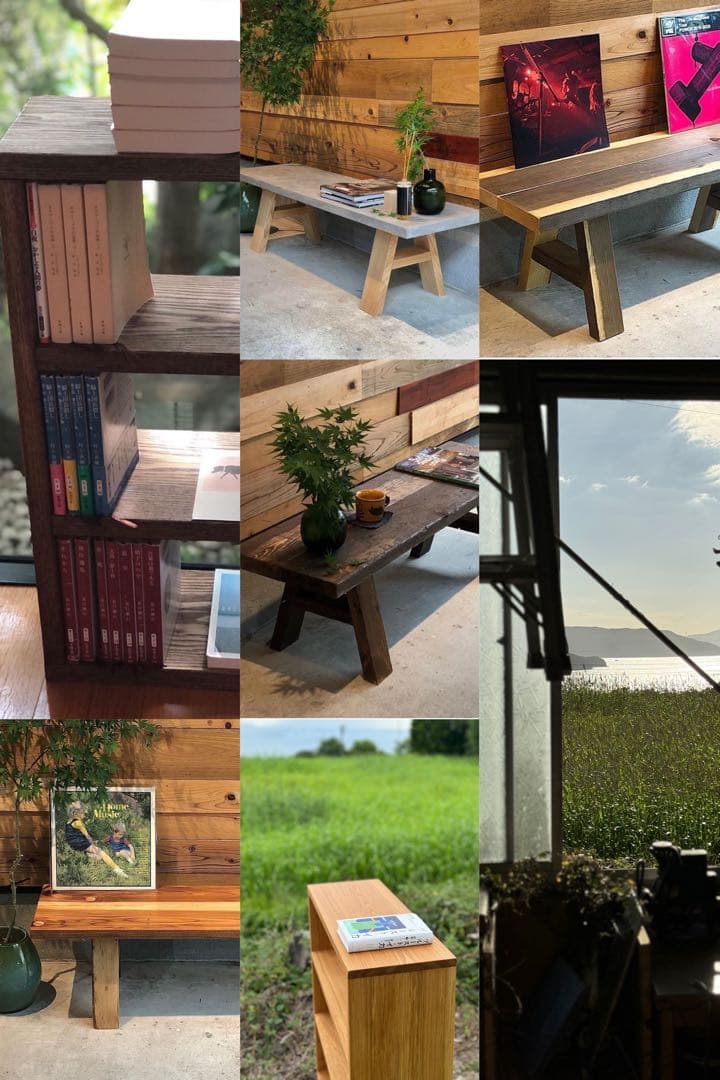 タモ無垢材の棚　スリムLサイズ