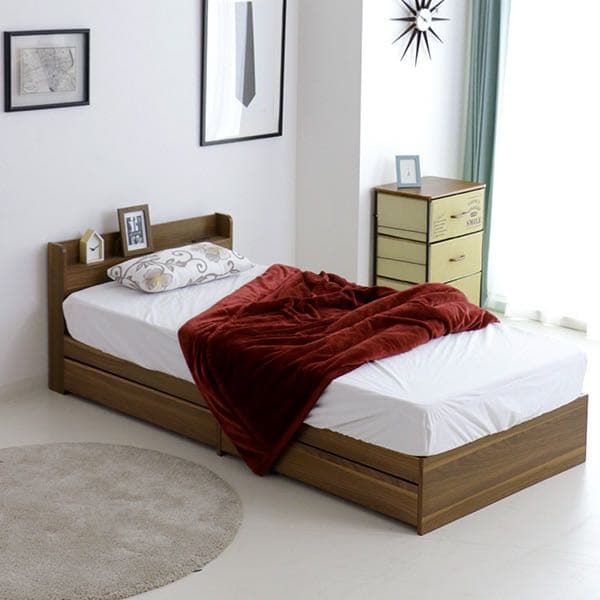 棚・コンセント・引出し付収納シングルベッド(WN S)