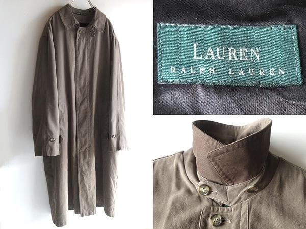 ビンテージ ラルフローレン ウールライナー付 微起毛ツイル ステンカラーコート