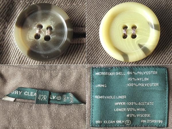 ビンテージ ラルフローレン ウールライナー付 微起毛ツイル ステンカラーコート