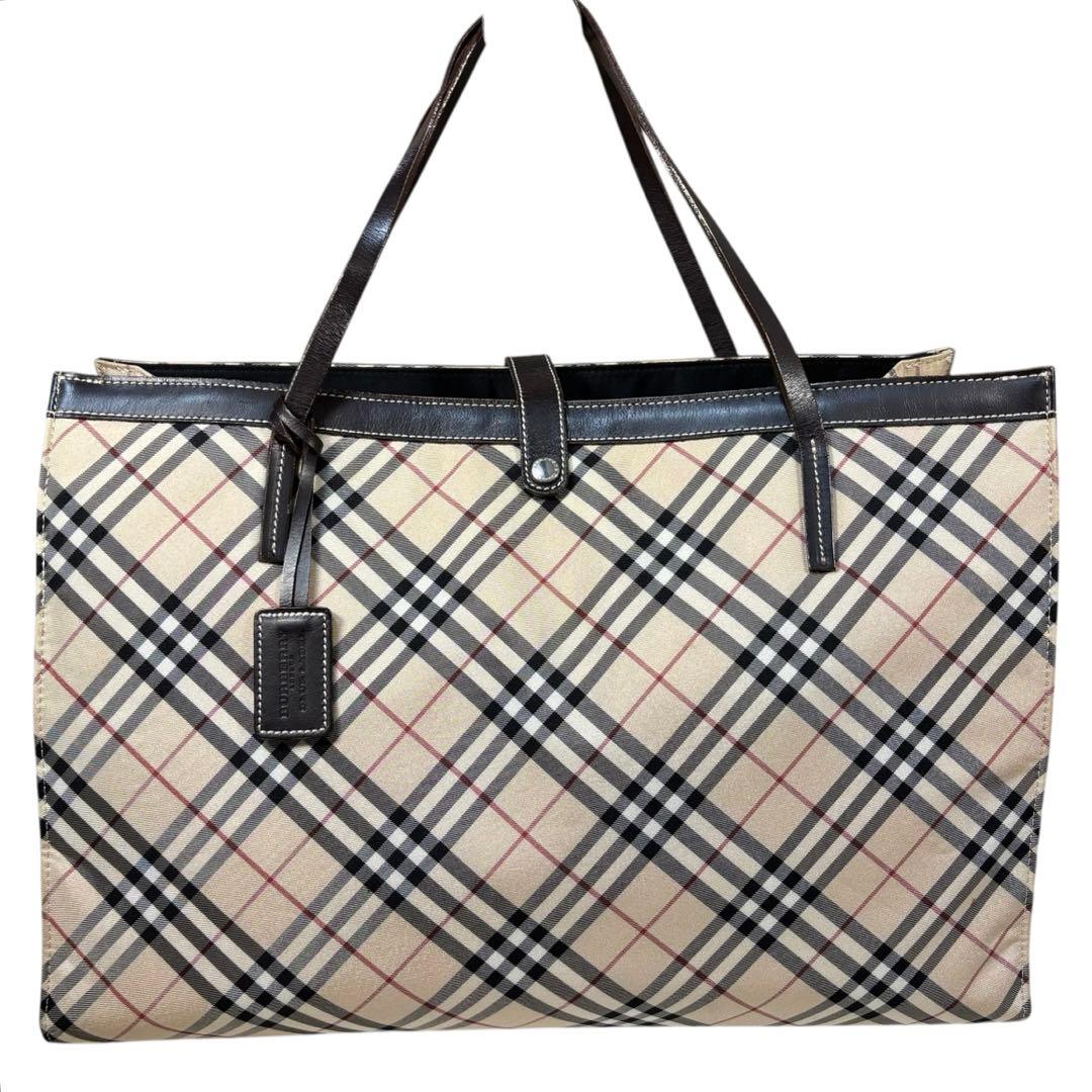 極美品　BURBERRY BLUE LABEL ノバチェック　トートバッグ B4