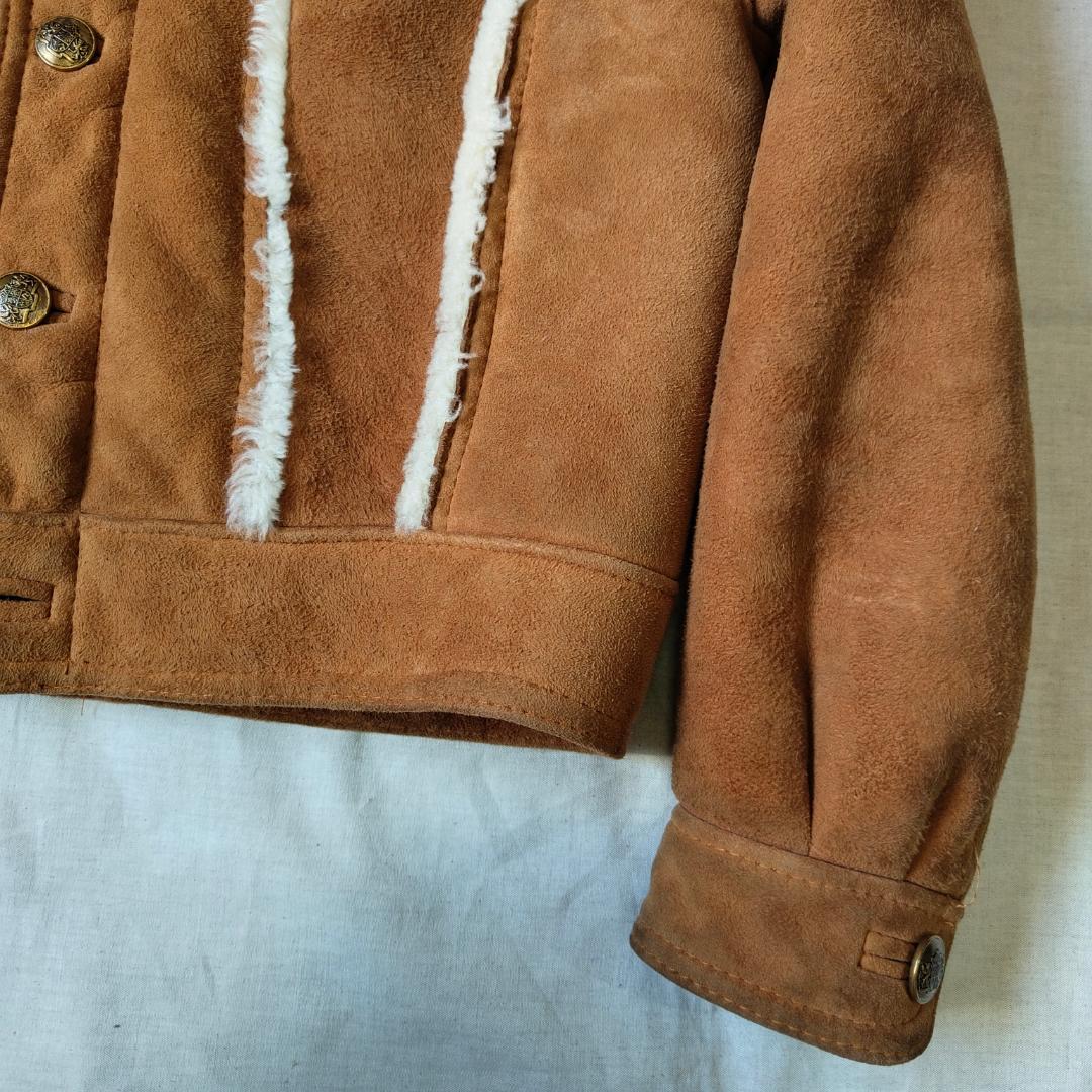 80s90s USA製 スウェード 3rdタイプ トラッカージャケット ムートン