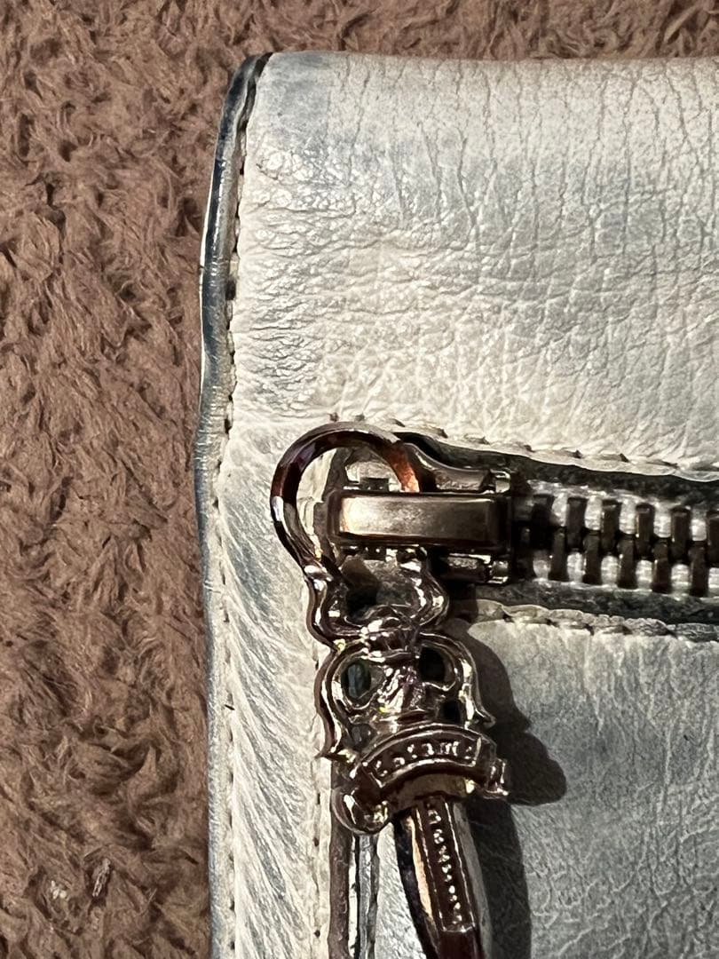 クロムハーツ ウェーブミニ クロスボールボタンレザーウォレット