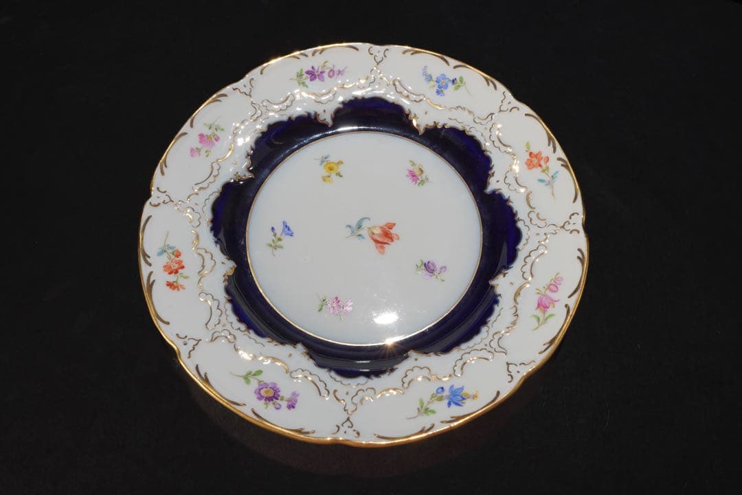 マイセン　Bフォーム　コバルト　プレート　20cm