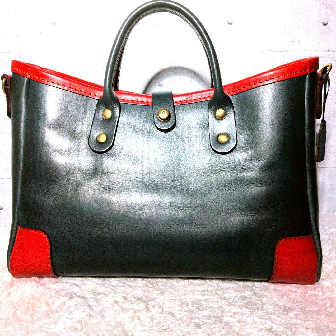 【幻の逸品 美品】ヘルツ　T-146　横型2WAYトートバッグ　ツートン　大容量