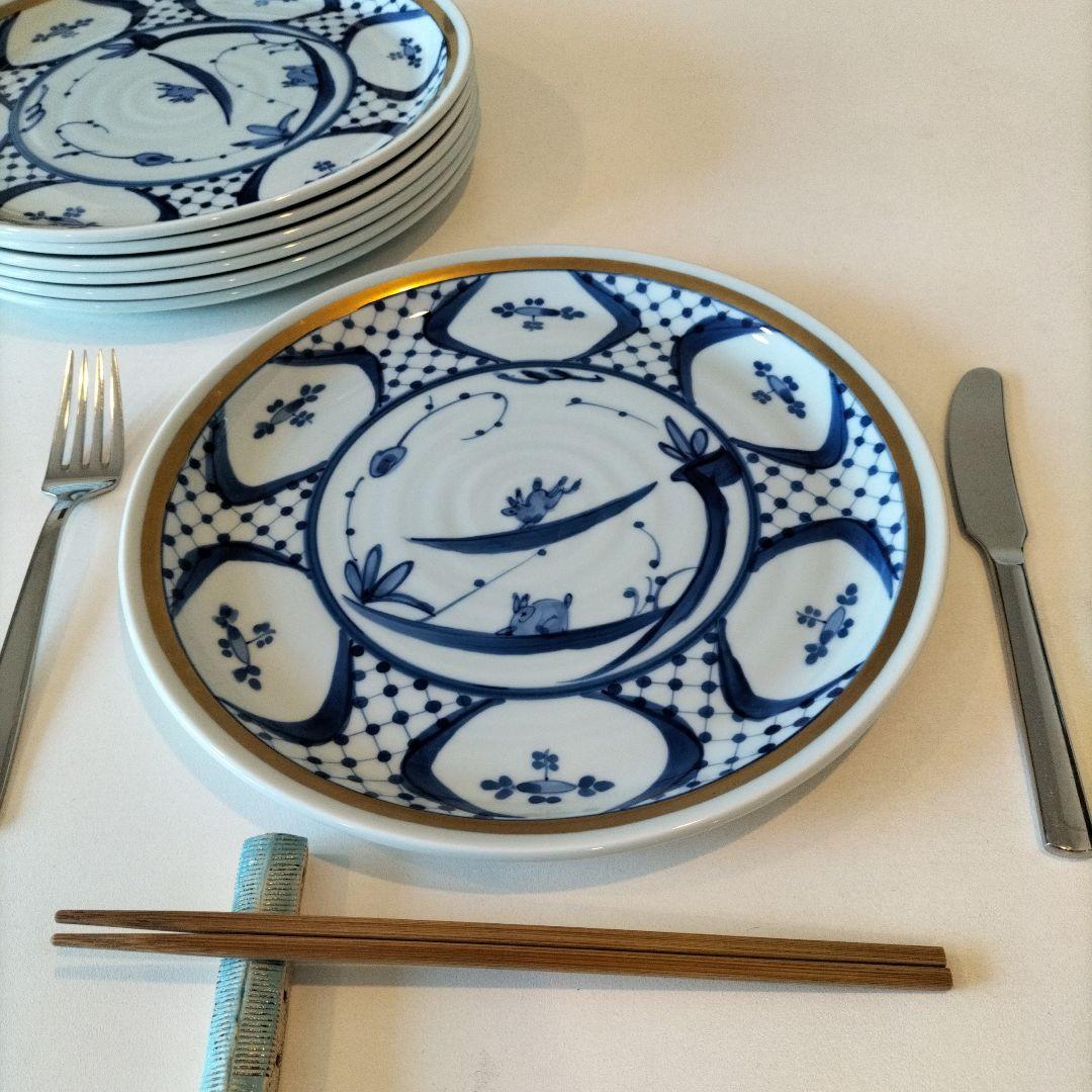 兎柄　大皿10枚セット