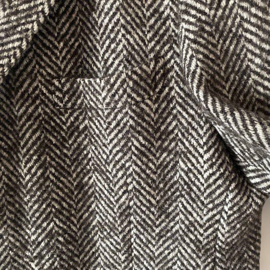 必見❗️メンズツイードコート‼️生地から選びオーダー‼️クリーニング済み!!