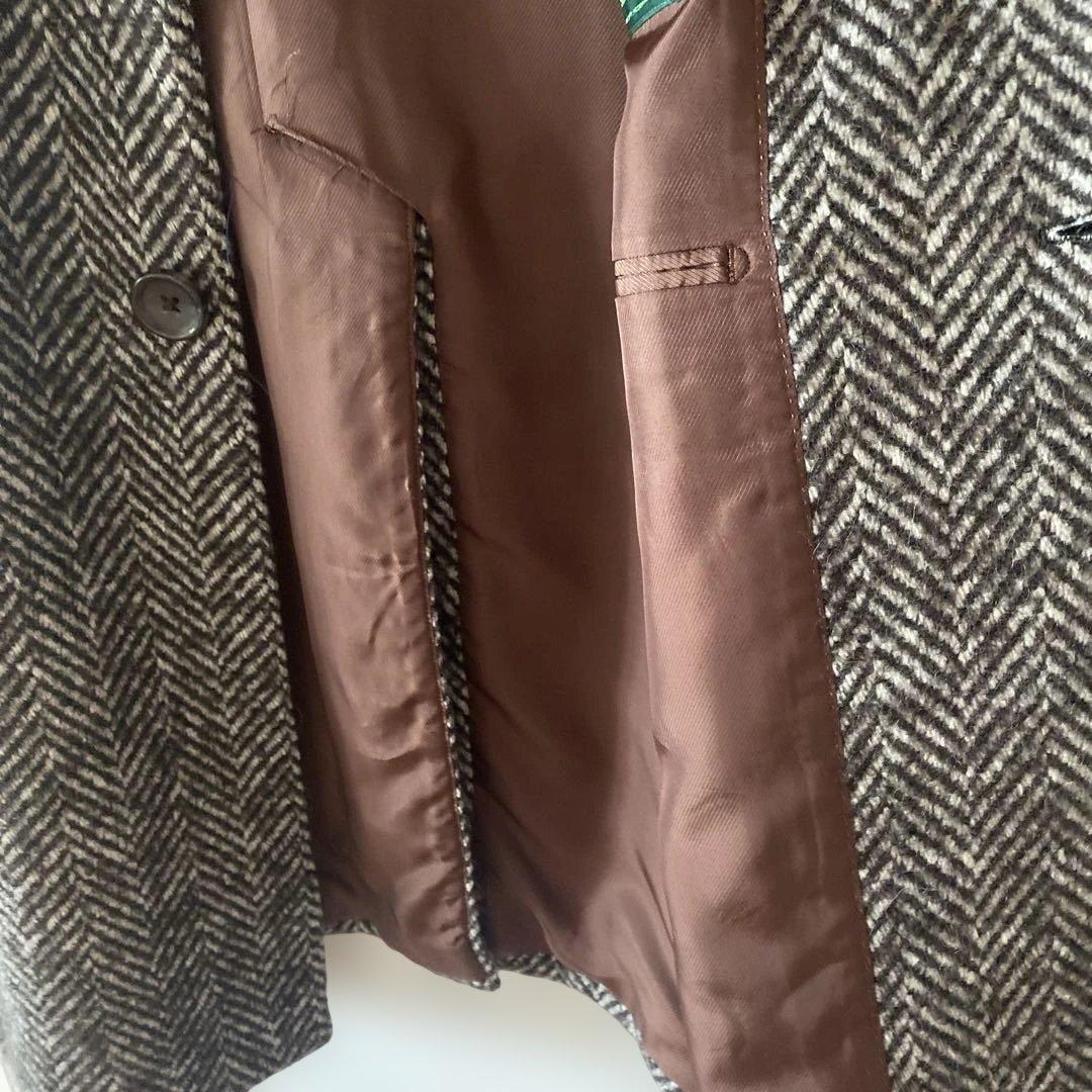 必見❗️メンズツイードコート‼️生地から選びオーダー‼️クリーニング済み!!