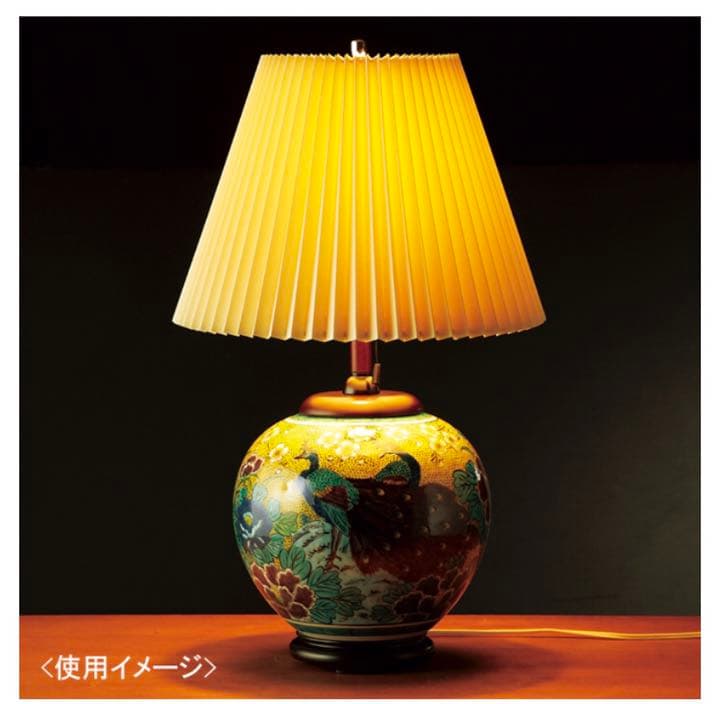 九谷焼きの間接照明　上品なフロアランプ吉田屋孔雀牡丹山茶花高級伝統日本