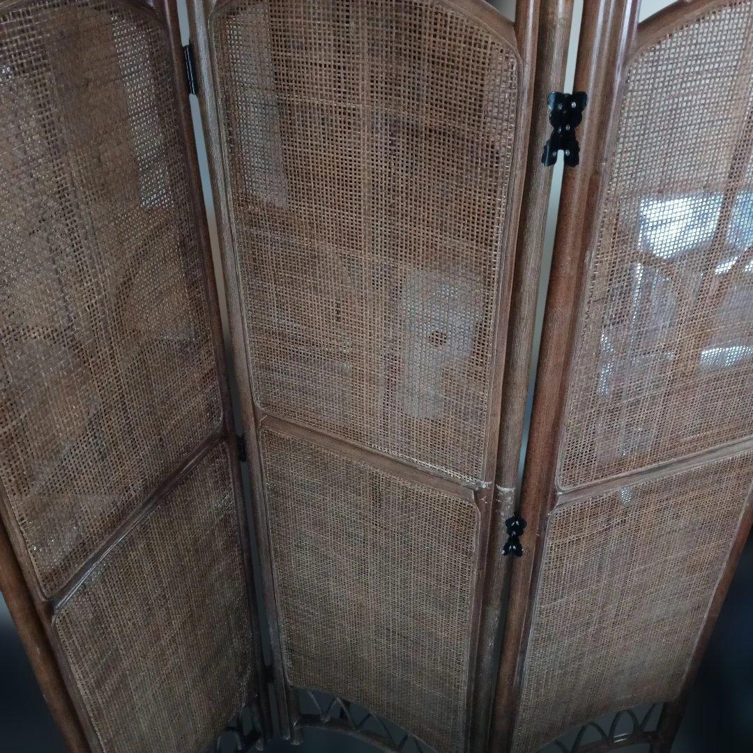 ウッドラタン 3つ折りパーテーション