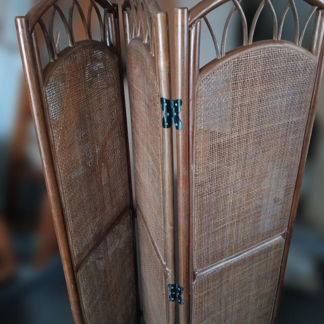 ウッドラタン 3つ折りパーテーション