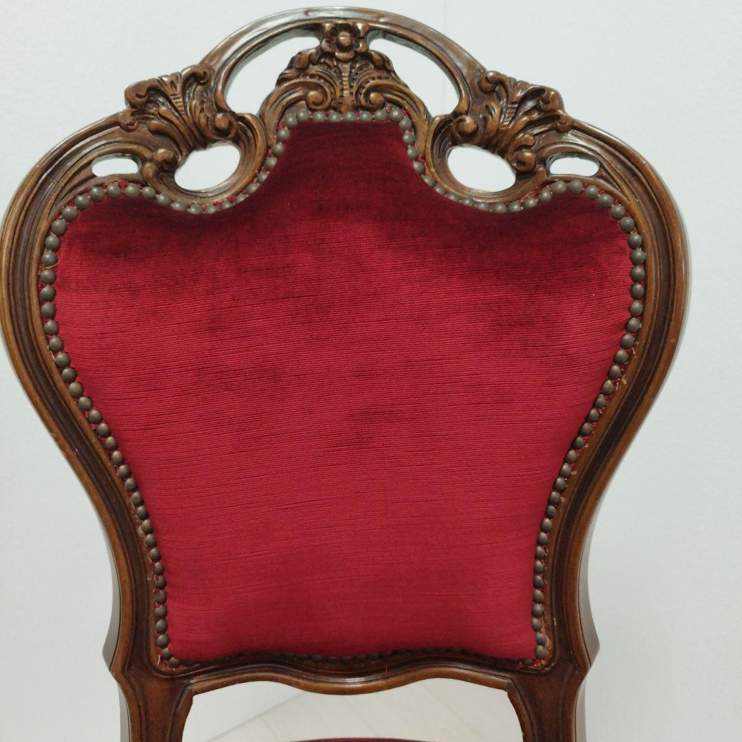 【専用】アンティーク調 ダイニングチェア 椅子 ワインレッド 猫足