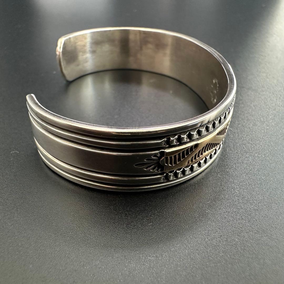 美品 Navajo Bruce Morgan 14K バングル　14mm幅