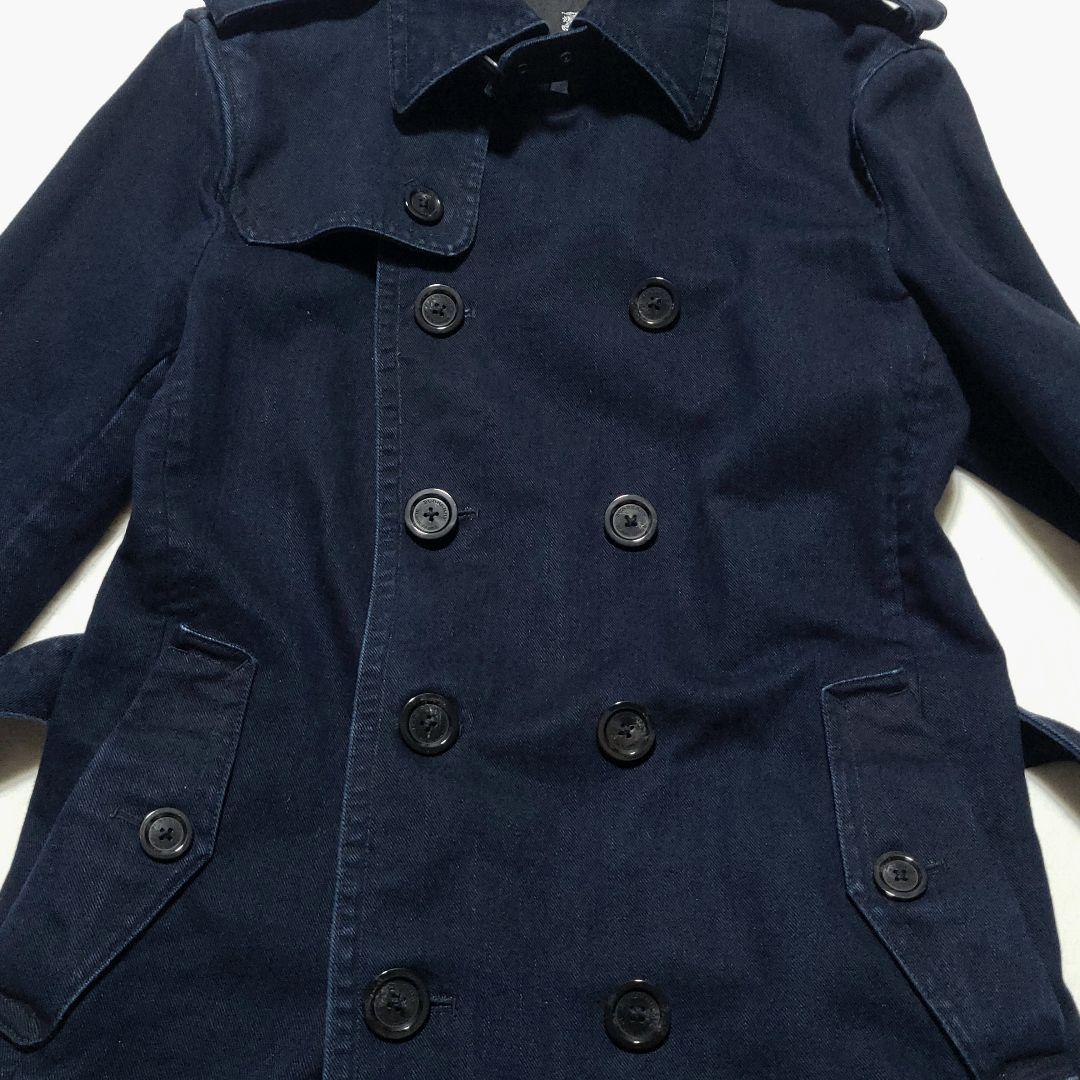 美品 サイズL バーバリーブラックレーベル　トレンチコート デニム ノバチェック