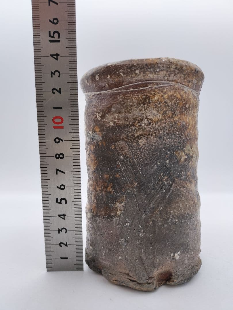 c380 花入 信楽 旅枕 高橋楽斉 木箱 茶道具 古物