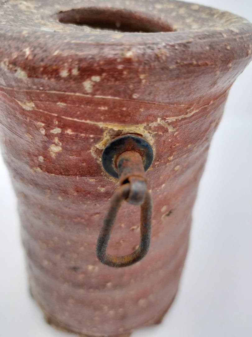 c380 花入 信楽 旅枕 高橋楽斉 木箱 茶道具 古物