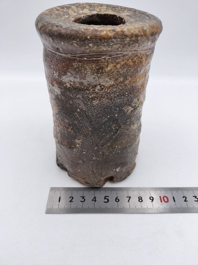 c380 花入 信楽 旅枕 高橋楽斉 木箱 茶道具 古物