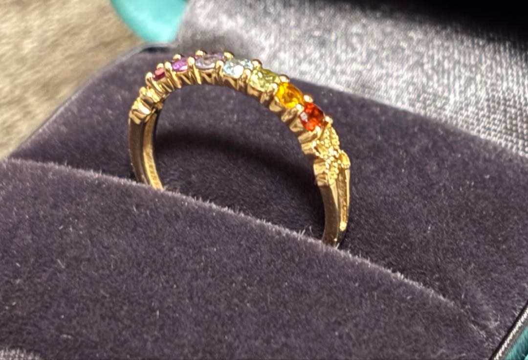 ジュエリーツツミ　K10イエローゴールドマルチストーンリング