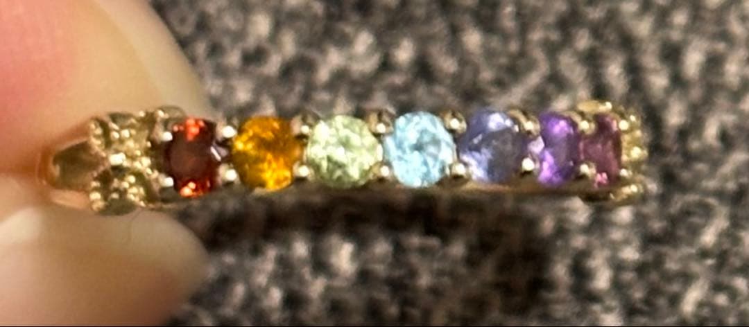 ジュエリーツツミ　K10イエローゴールドマルチストーンリング