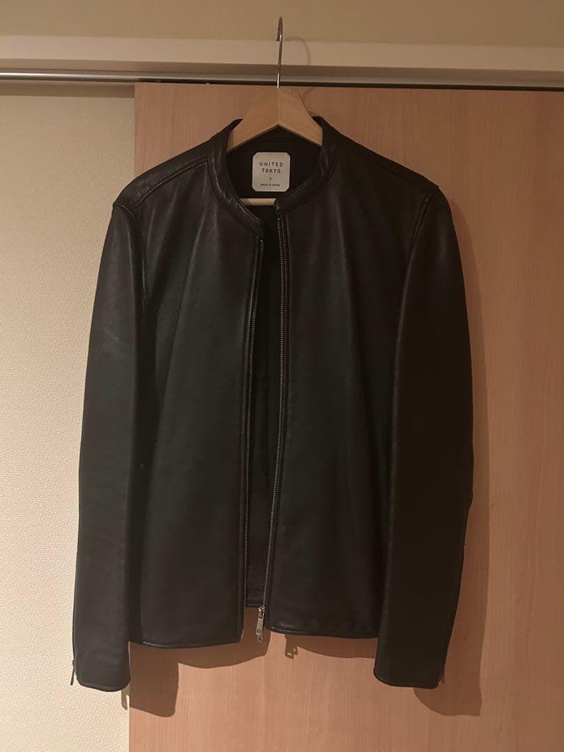 UNITED TOKYO ラムレザーシングルライダースジャケット サイズ2 黒