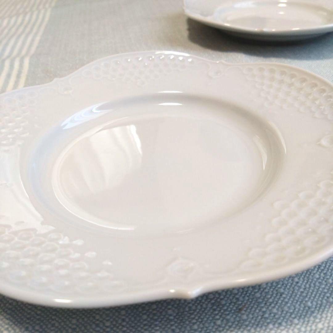 Meissen マイセン ホワイトレリーフ ケーキプレート×2