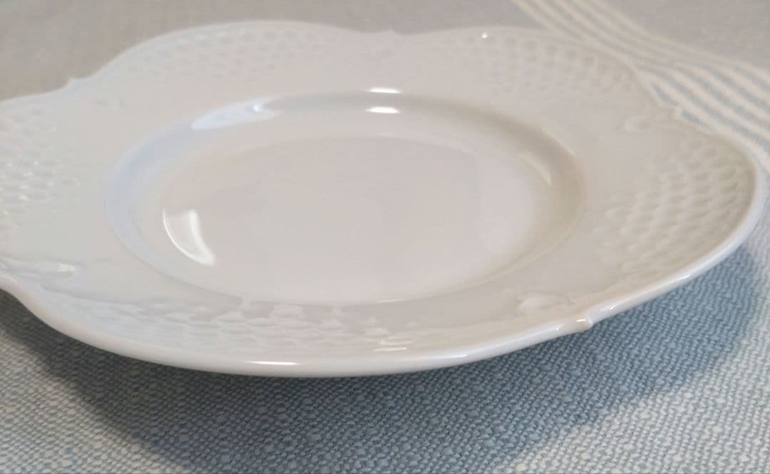 Meissen マイセン ホワイトレリーフ ケーキプレート×2