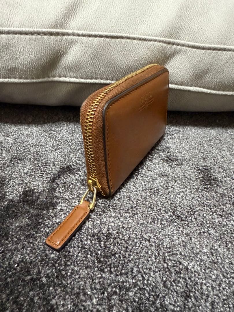 GUCCI ブラウン レザー ケース　ミニウォレット