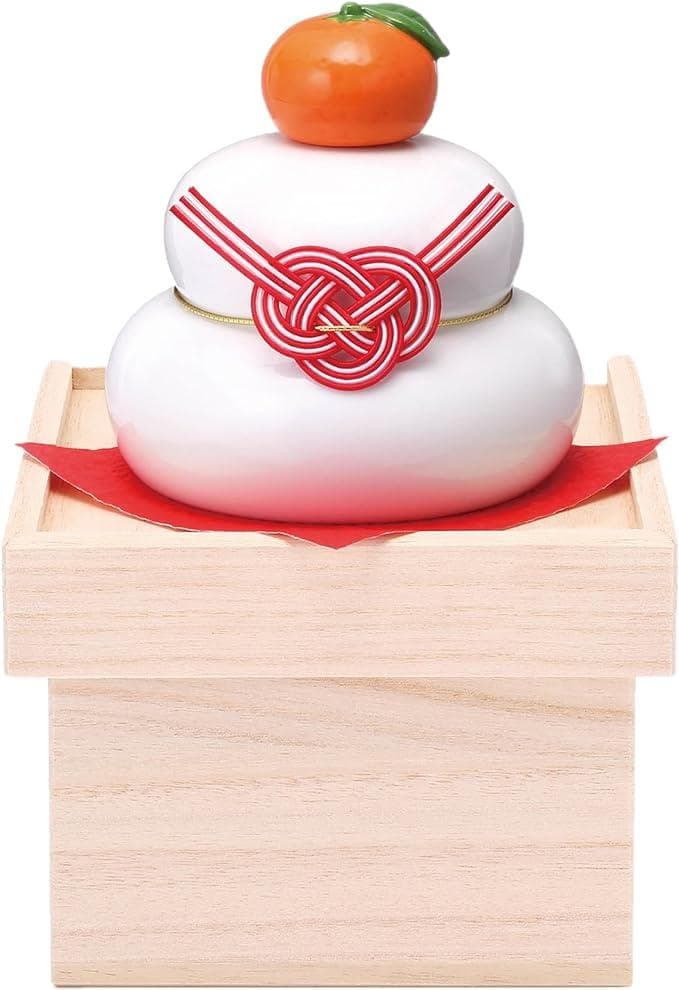 薬師窯 干支 鏡餅 飾り(大・収納桐箱台付)