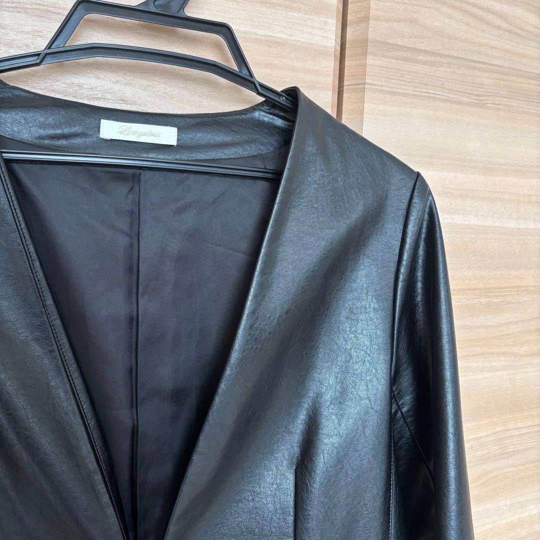 ラウンジドレス　エコレザージャケット