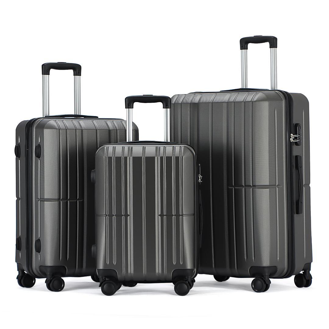 格安スーツケース・キャリーケース 3点セット　Sサイズ機内持ち込み　グレー色
