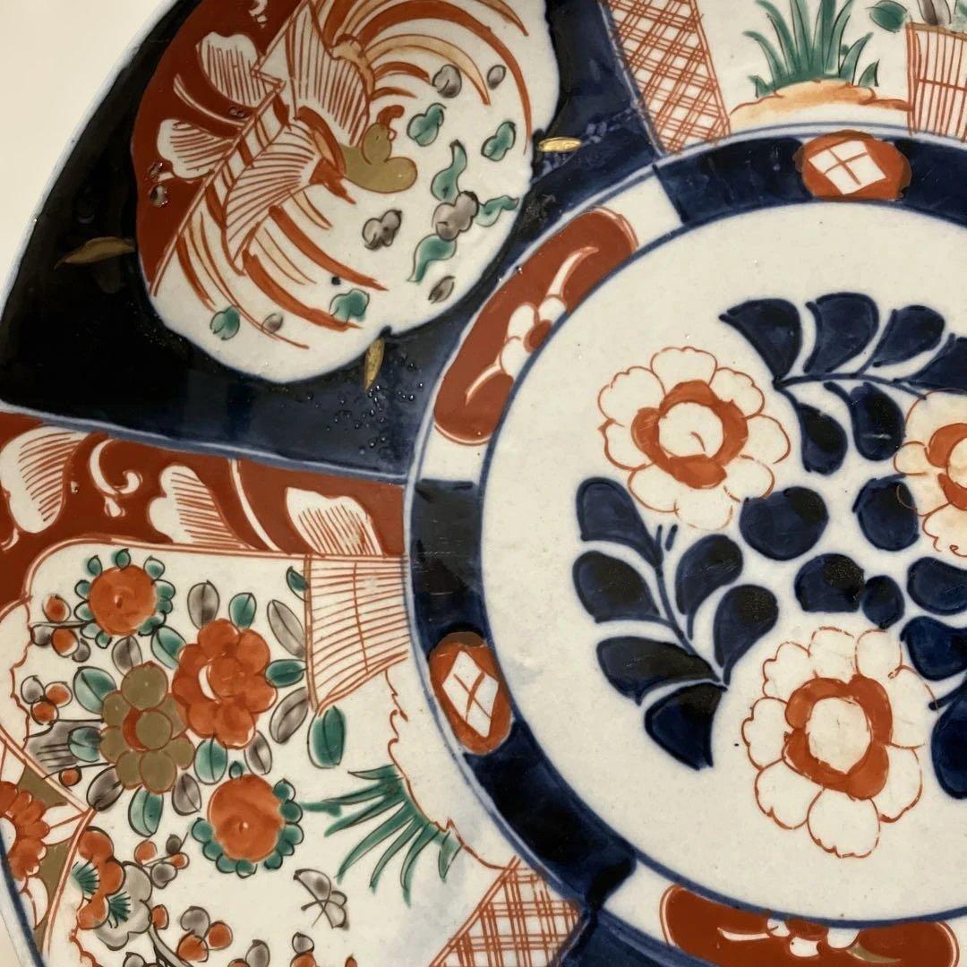 古美術 アンティーク 飾り皿 大皿 二枚組 皿立て二個付き