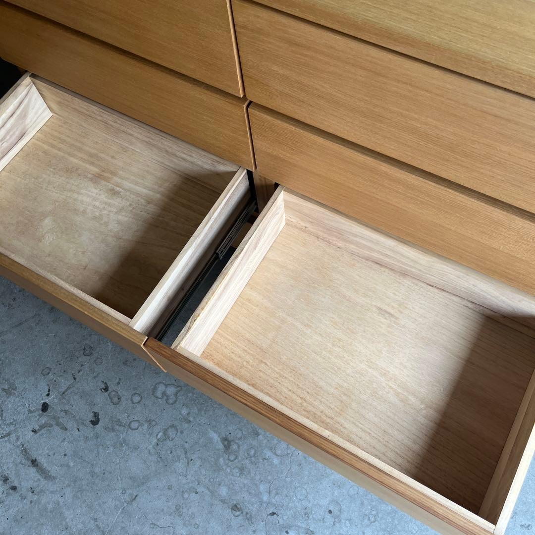 美品・廃盤希少★無印 木製チェスト４段・幅１２０ｃｍ・タモ材・ナチュラル