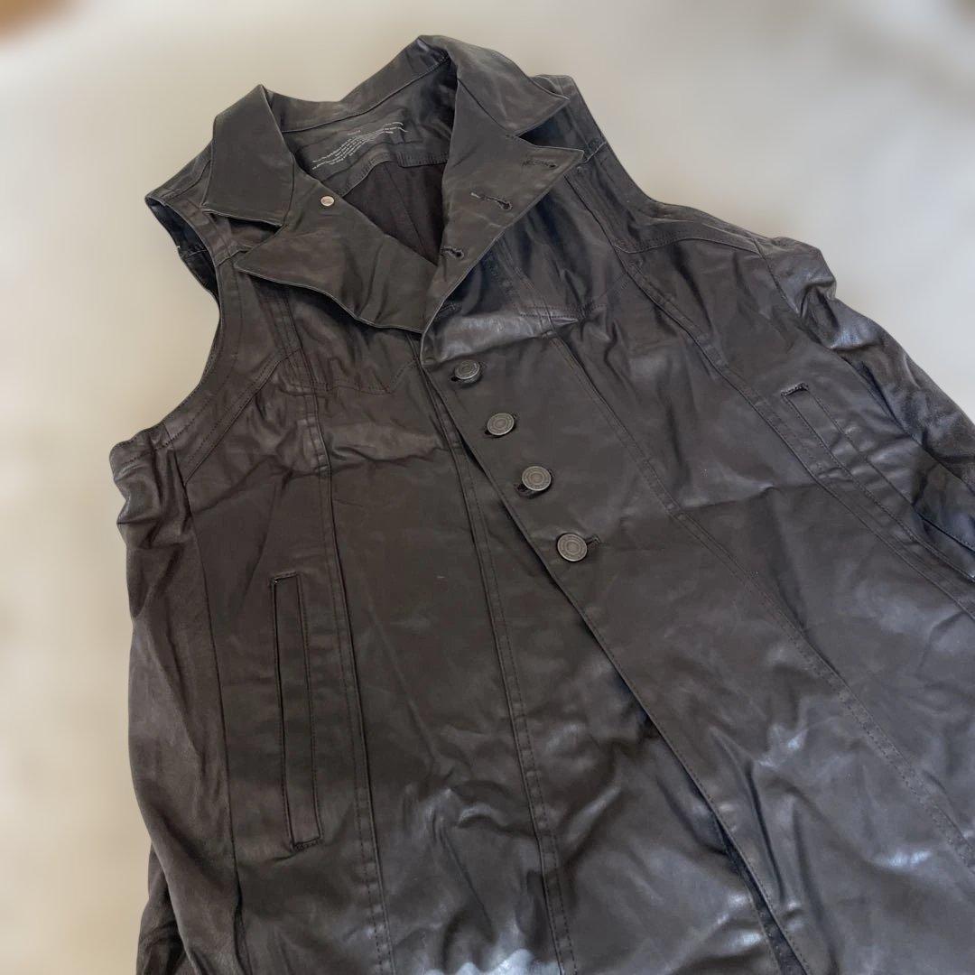 bajra レザー風ロングジレ