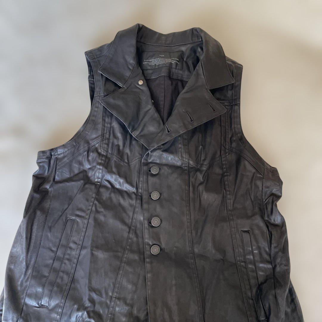 bajra レザー風ロングジレ