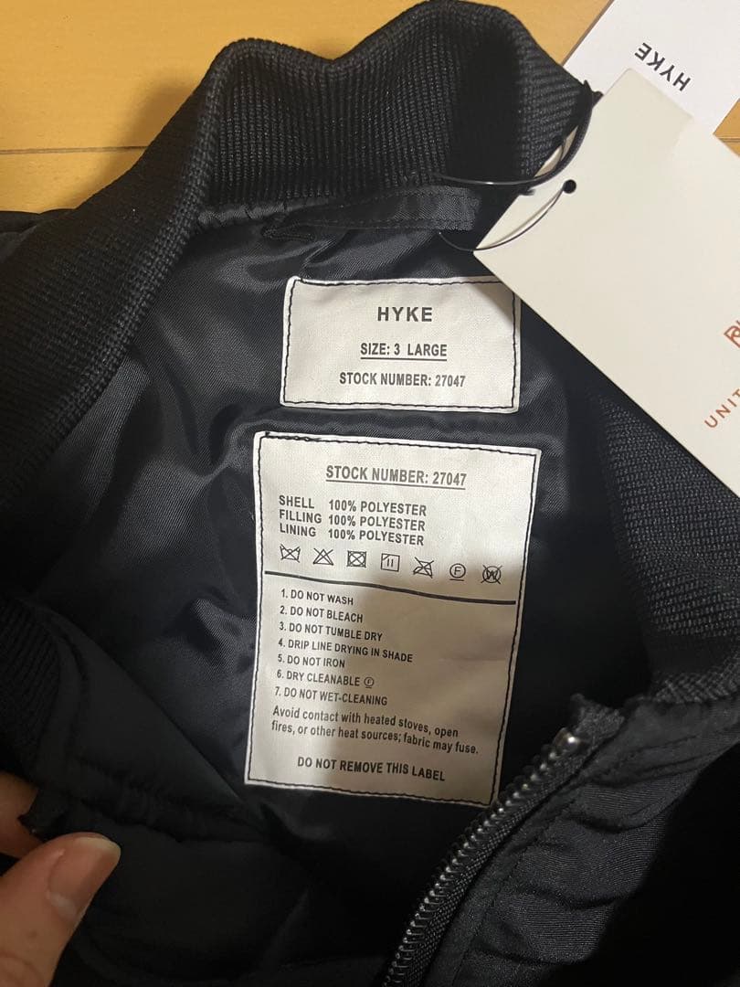 HYKE UNITED ARROWS 別注 MA-1 ボンバー 3