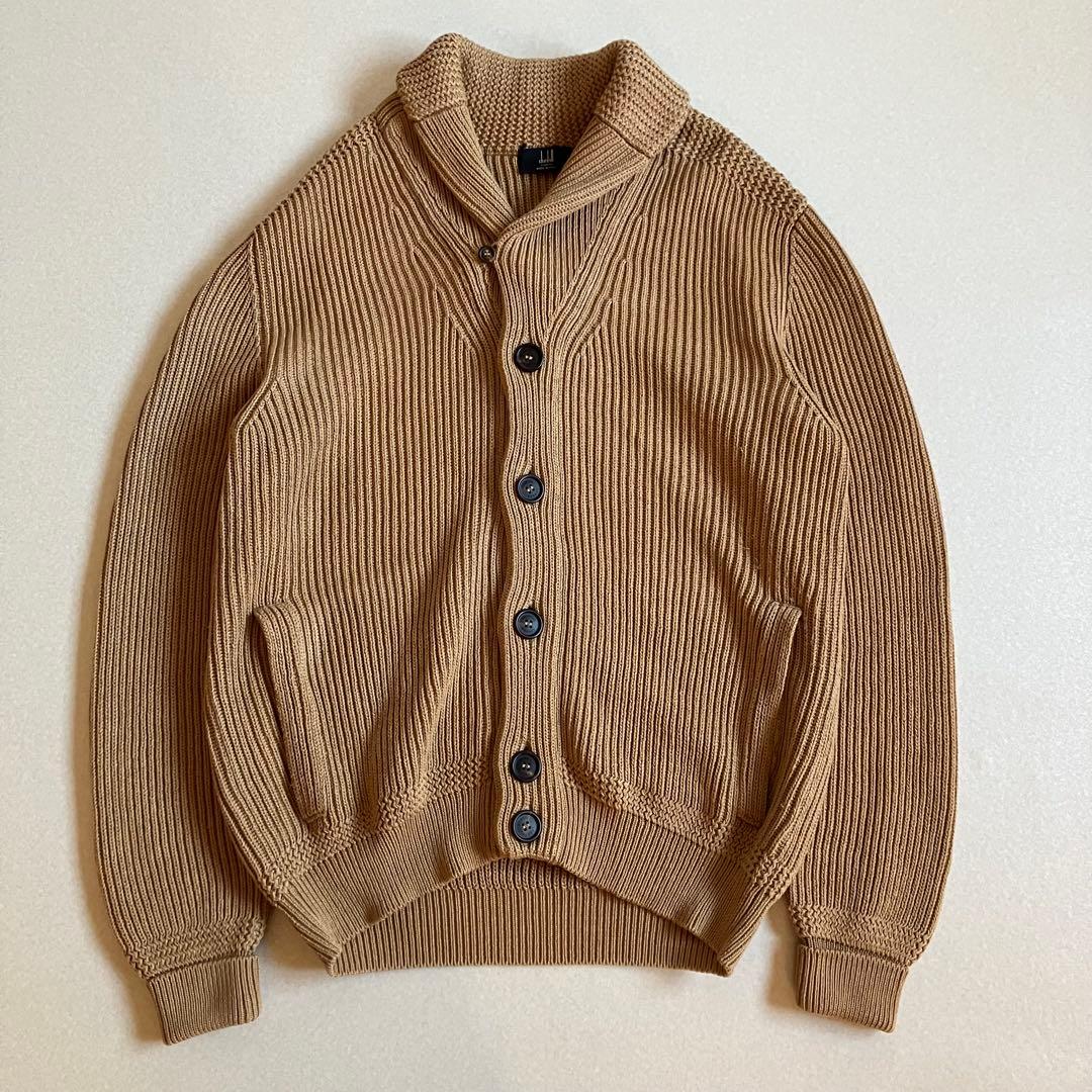 【dunhill】近年 ショールカラーニット カーディガン ブラウン イタリア製