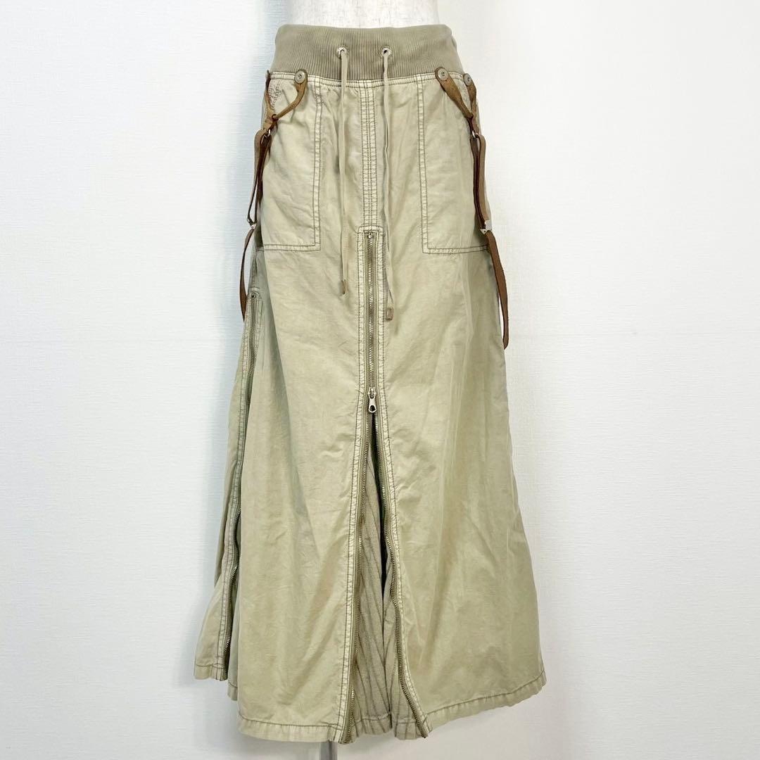 y2k❤️ 00s goa マルチジップ ギミック カーゴ スカート