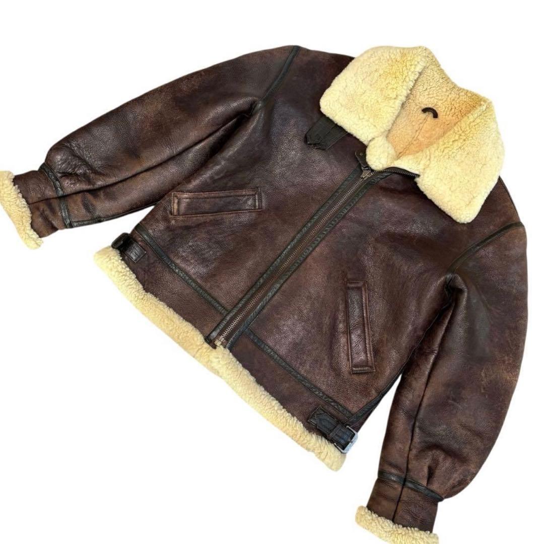 B-3 フライトジャケット　U.S ARMY ブラウン　羊皮　L