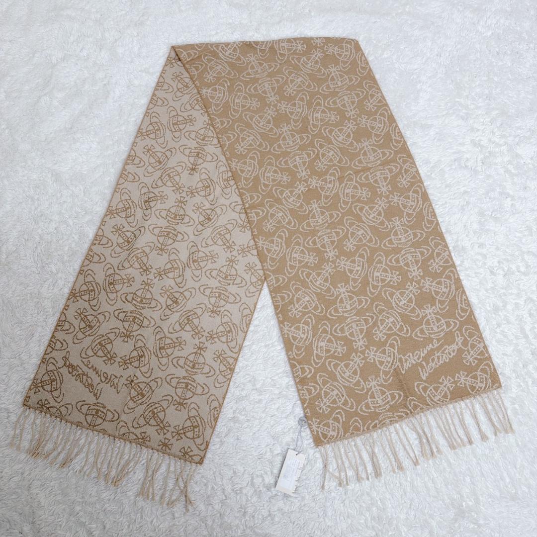 タグ付き✨ Vivienne Westwood ストール オーブ 総柄 ベージュ