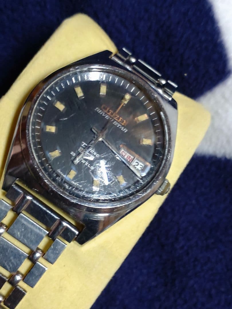 シチズンセブンスターデラックス　フルオリジナル 希少　ブラック文字盤