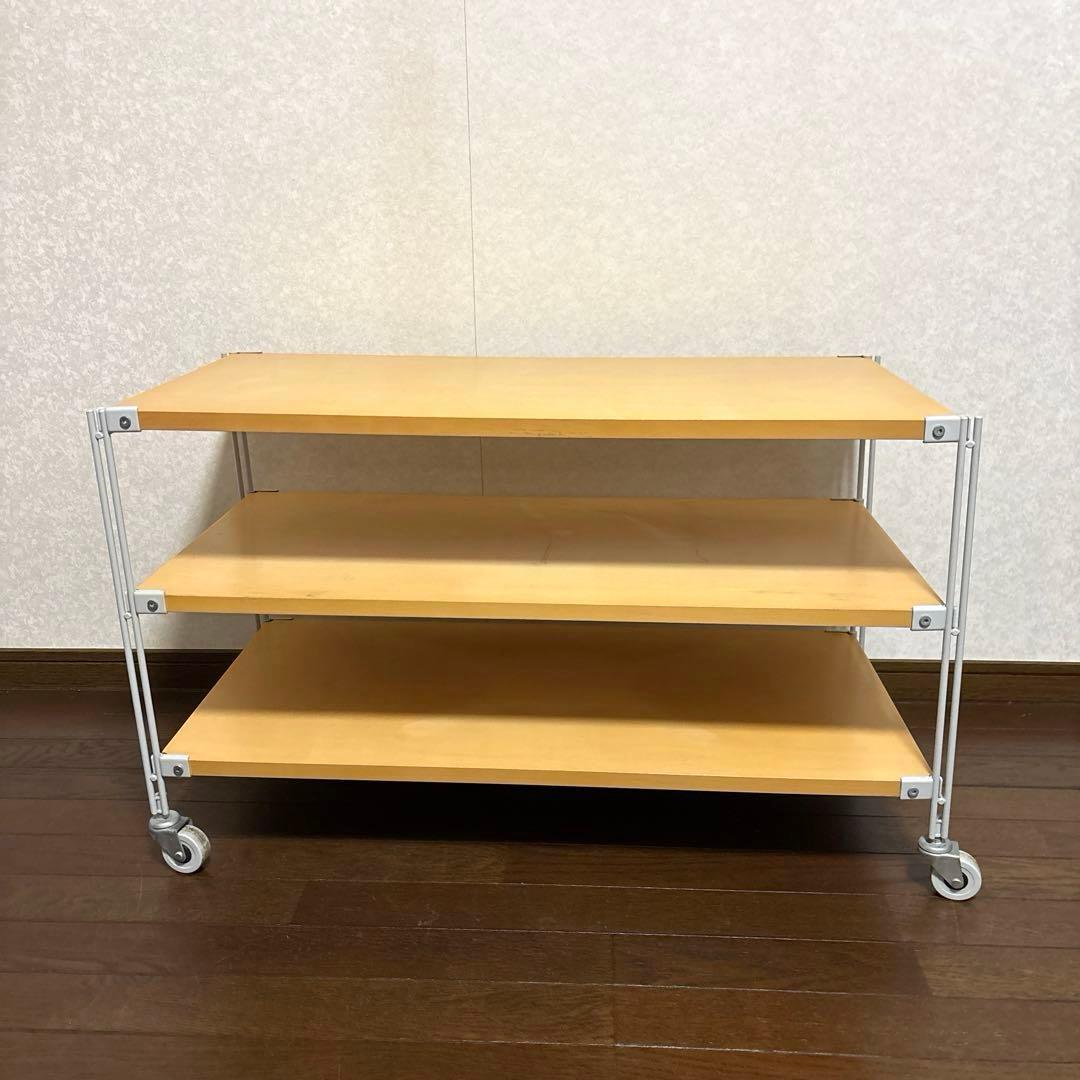 【良品】無印良品 スチールユニットシェルフ 木製 ３段