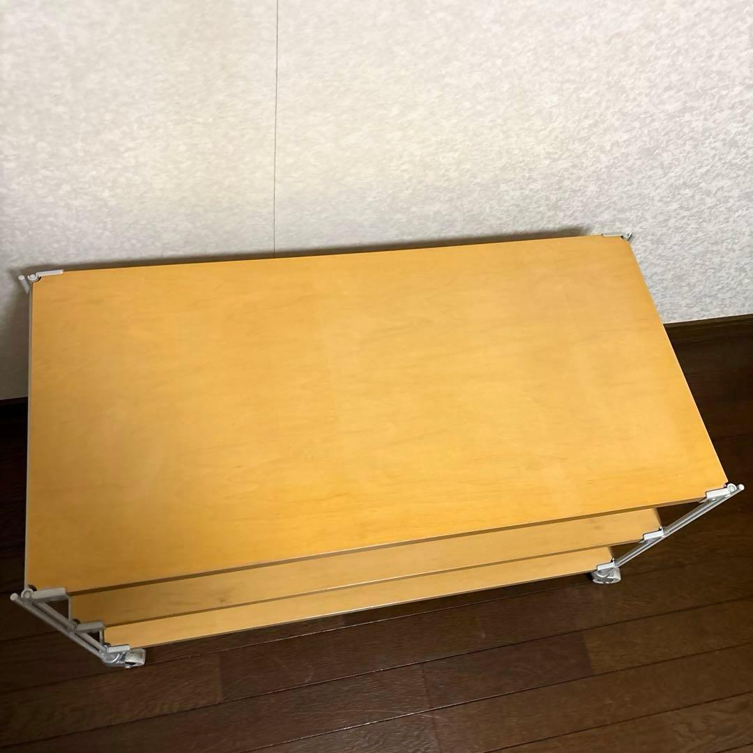 【良品】無印良品 スチールユニットシェルフ 木製 ３段