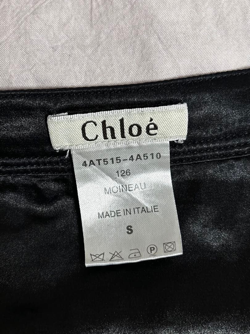 Chloé ブラック 半袖ブラウス babydoll top