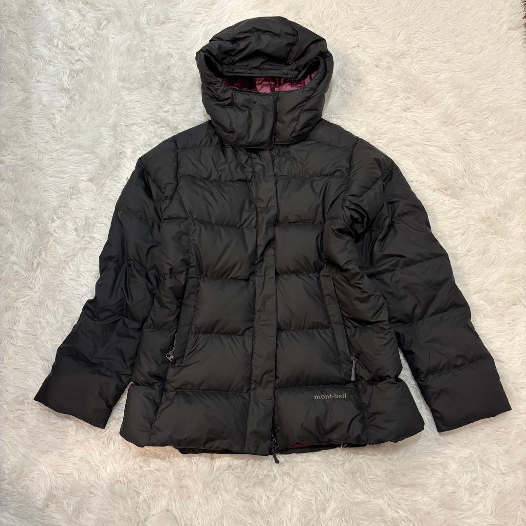 【人気】モンベル　トラベルダウンパーカ ダウンジャケット 2WAY ブラック L