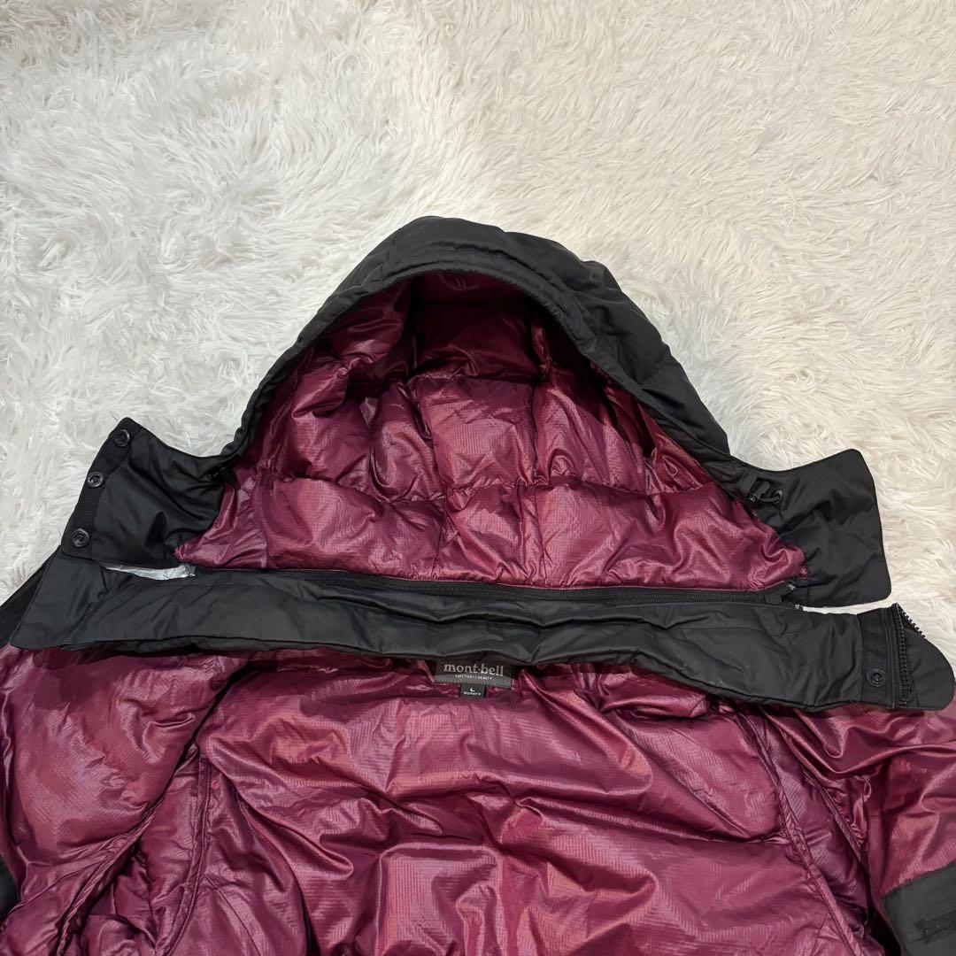 【人気】モンベル　トラベルダウンパーカ ダウンジャケット 2WAY ブラック L