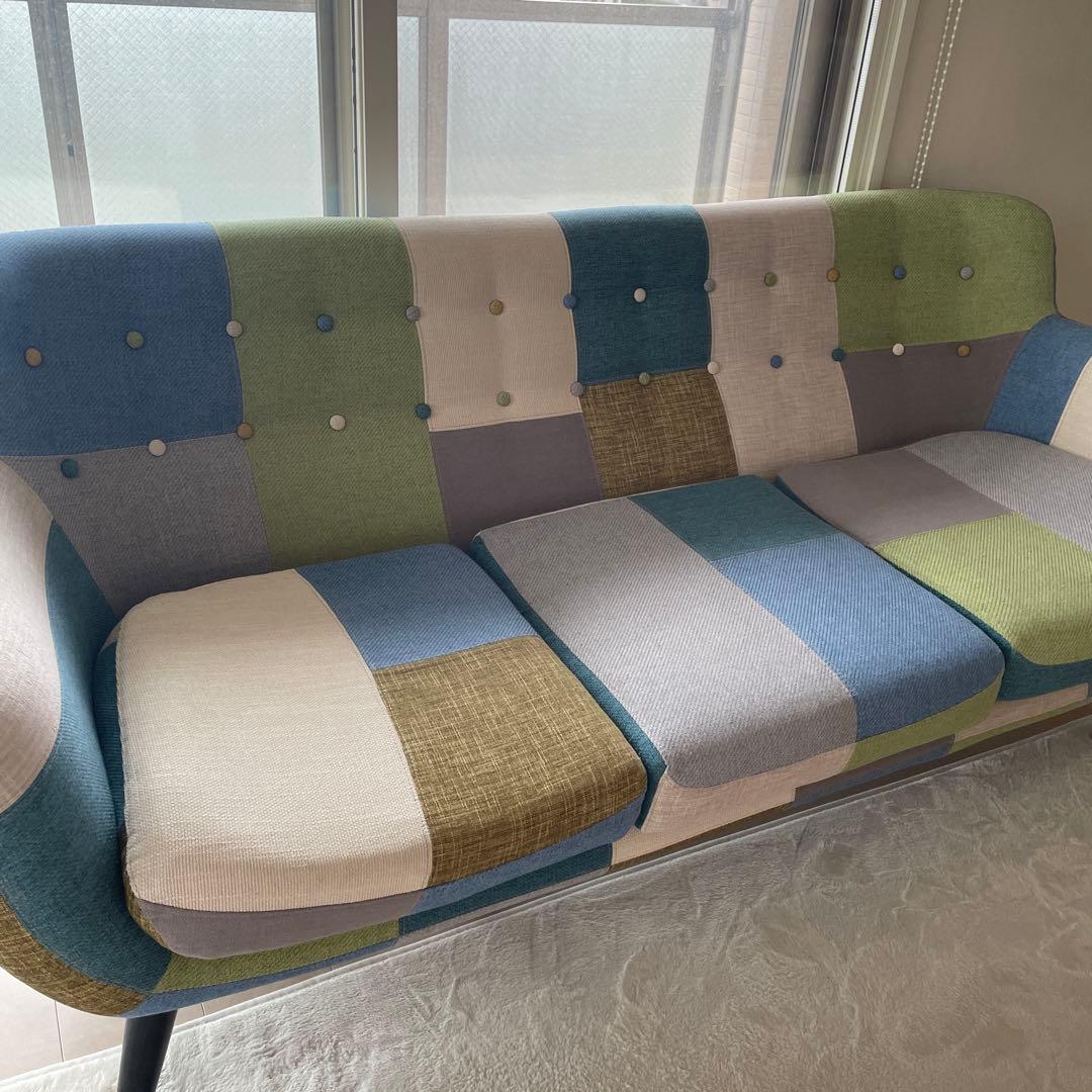 あなたったさん専用！Francfrancナビアパッチワークソファ3人掛け