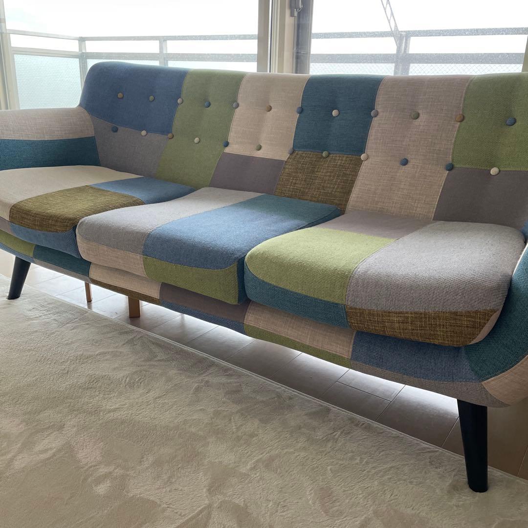 あなたったさん専用！Francfrancナビアパッチワークソファ3人掛け