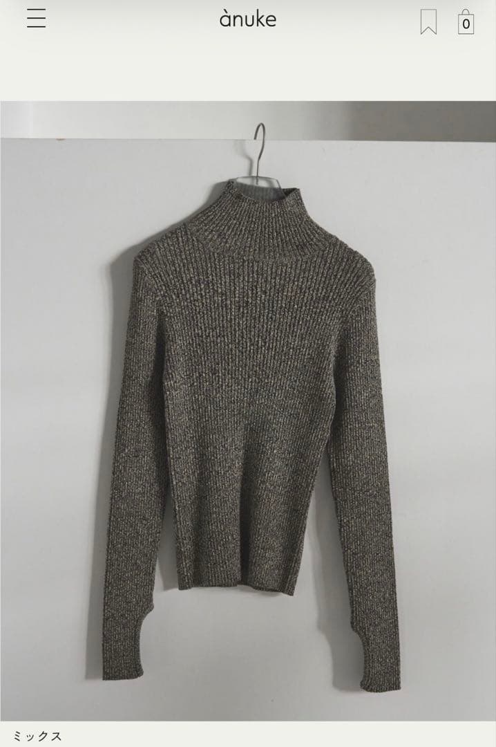 トップス anuke Slit Turtle Knit mix