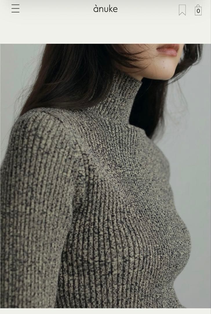 トップス anuke Slit Turtle Knit mix