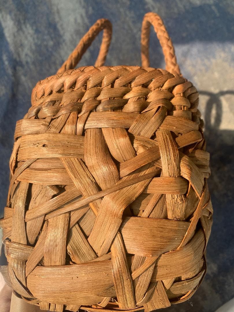 山葡萄 かご 乱れ編み 籠 職人の手作り手提げ 内布あり